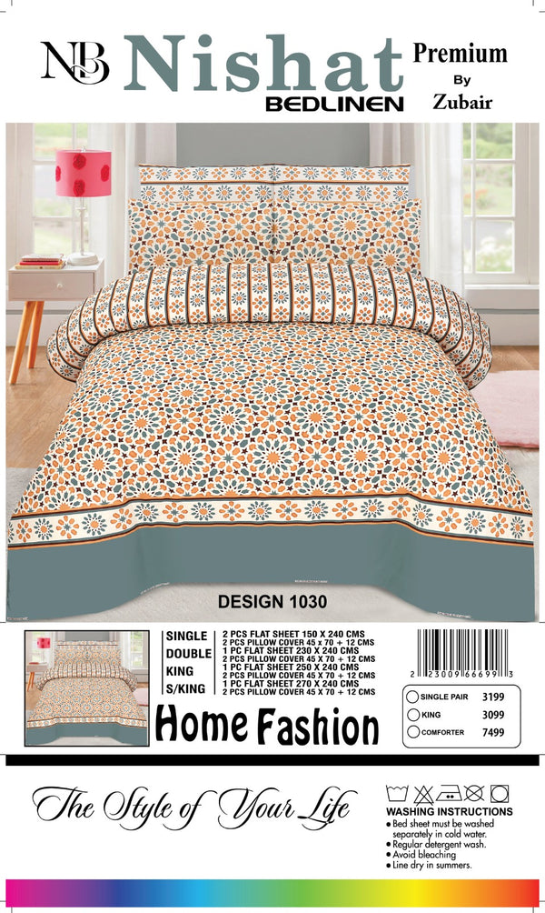 Nishat Premium Bedlinen Bedsheet Set Moroccan Mosaic Print