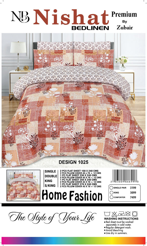 Nishat Premium Bedlinen Bedsheet Set Vintage Patchwork Bloom