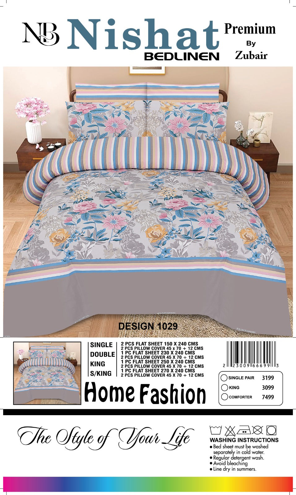 Nishat Premium Bedlinen Bedsheet Set Pastel Bloom Harmony