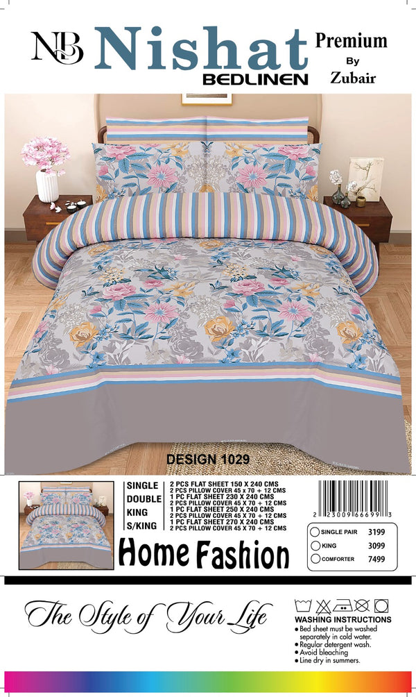 Nishat Premium Bedlinen Bedsheet Set Pastel Bloom Harmony