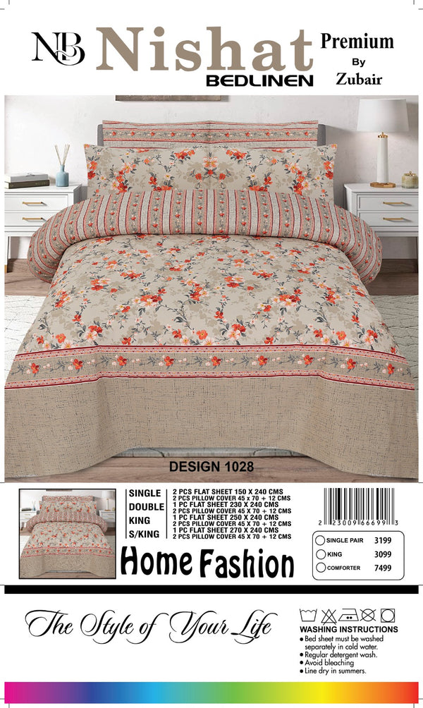 Nishat Premium Bedlinen Bedsheet Set Rustic Floral Charm